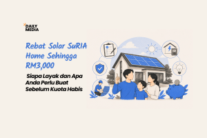 Rebat Solar SuRIA Home Sehingga RM3,000: Siapa Layak dan Apa Anda Perlu Buat Sebelum Kuota Habis
